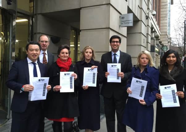 MPs at the Department for Transport with the response to the consultation, including far left, Havants Alan Mak, third left, Portsmouth Souths Flick Drummond, fourth left, Portsmouth Norths Penny Mordaunt and, far right, Farehams Suella Fernandes