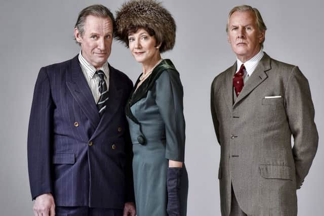 Nicholas Farrell, Belinda Lang and David Robb in Single Spies. Picture: Hugo Glendinning