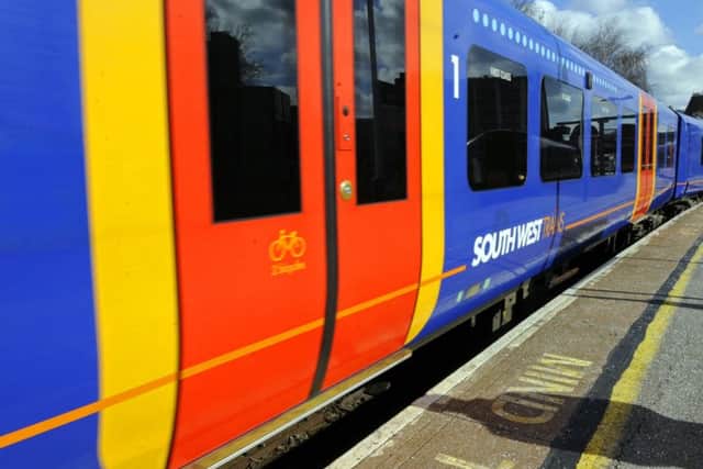 PE PORTSMOUTH & SOUTHSEA RAILWAY STATION (FEATS) MRW 13/3/2013
One Friday morning at Portsmouth & Southsea railway station
Sparkiling ! - carriages of South West Trains await their next journey
Picture: Malcolm Wells (13722-3762) ENGPPP00320130331180712