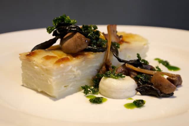 Jerusalem artichoke and potato gratin