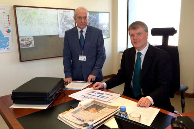 Cllr Keith Evans and council leader Sean Woodward from Fareham Borough Council