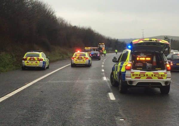 Lorry crash on M27 between 11 and 12 long delays expected @HantsPolRoads