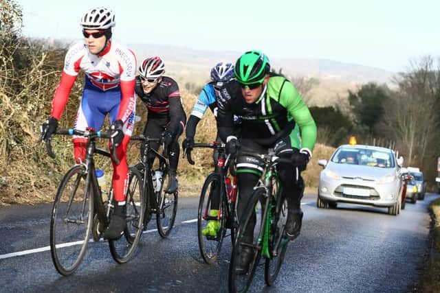 Tom Morris, left, in last year's Perfs Pedal. Picture: Eamonn Deane/localriderslocalraces.co.uk