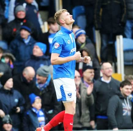 Michael Smith celebrates his goal. Picture: Joe Pepler