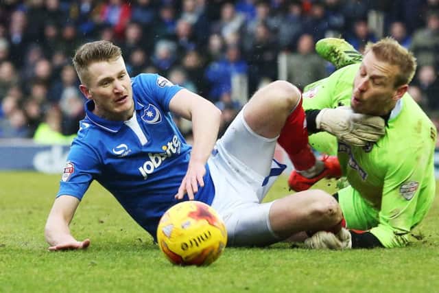 Michael Smith opened his Pompey account in the 3-1 win Picture: Joe Pepler