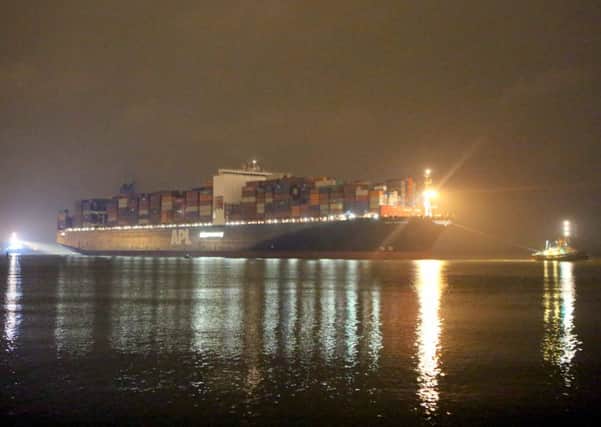 Tugs towing the APL Vanda into Southampton 

Picture: Jason Kay