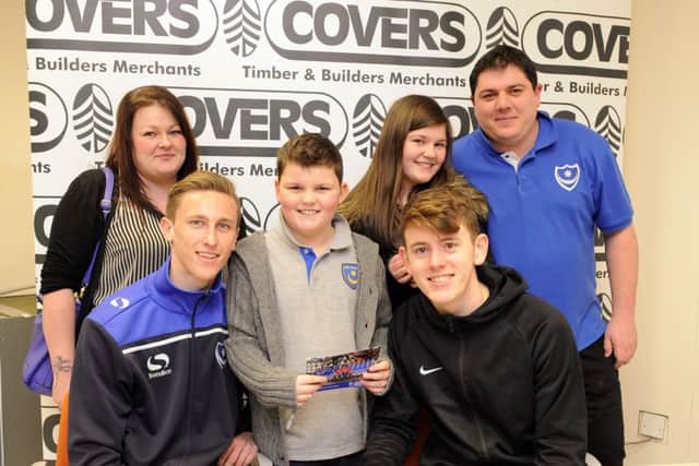 From left, Adam May, 18, with with Jonathan Brombley, nine, and Ben Tollitt, 21, and back from left, Jodie Brombley, 29, Tahlia Brombley, 10, and John Brombley, 28, from Fratton Picture: Malcolm Wells (160215-8886)