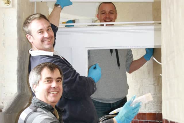 back to front: Nick Grand-Scrutton, Andy Robson and Bruce  Richardson