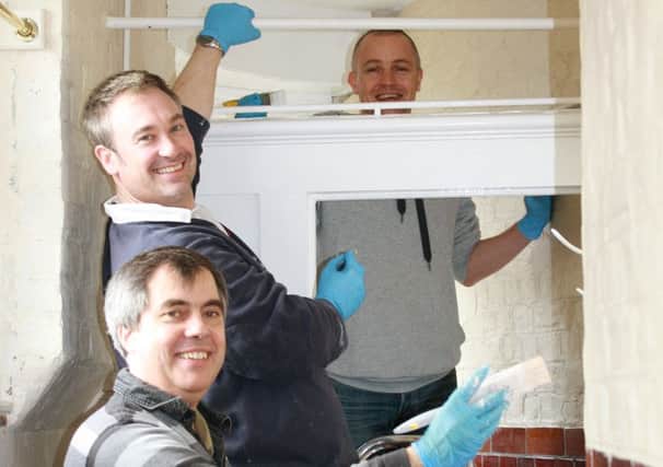 back to front: Nick Grand-Scrutton, Andy Robson and Bruce Richardson