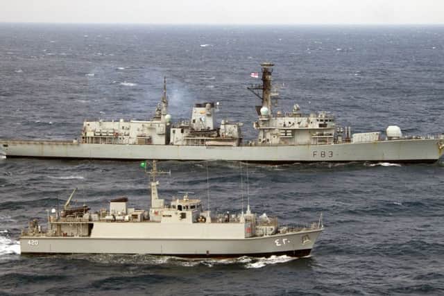 HMS St Albans with a Saudi ship