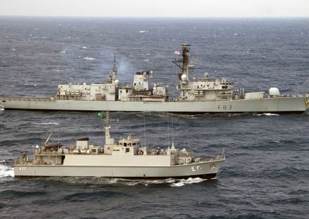 HMS St Albans with a Saudi ship