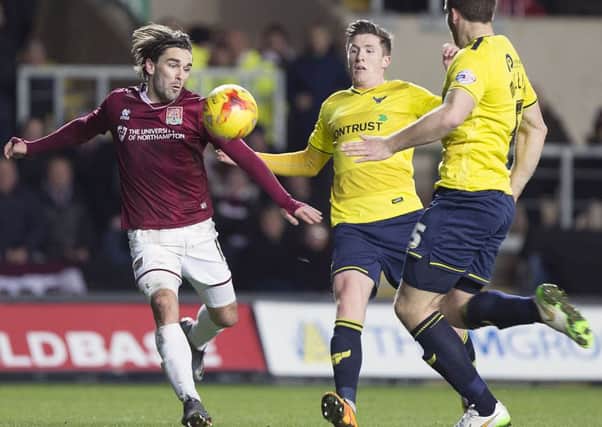 Ricky Holmes in action for Northampton against Oxford on Tuesday night Picture: Kirsty Edmonds