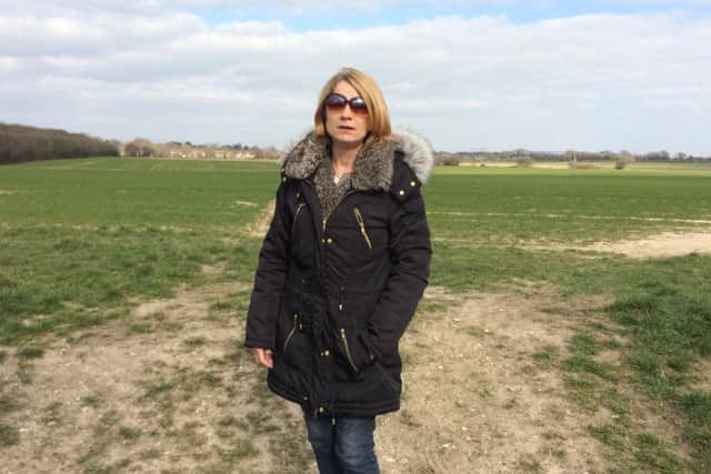 Kieran Smith's mum Linda Payne in Ranvilles Lane near Stubbington, where a public appeal was held to help find her son