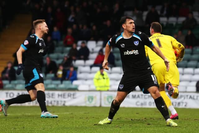 Gary Roberts celebrates his equaliser. Picture: Joe Pepler