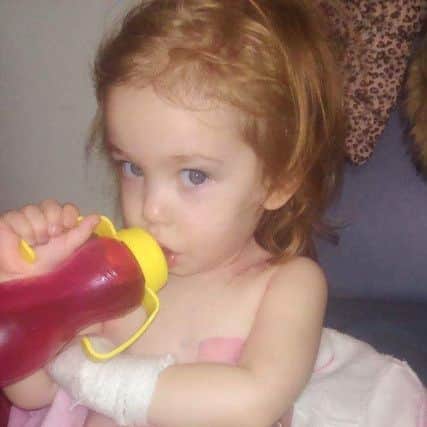 Lola-Mai Burns, from Havant, who is undergoing treatment for kidney cancer at Southampton General Hospital