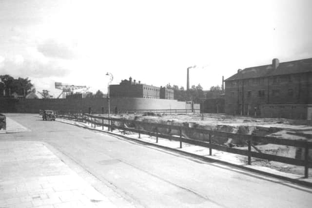 North Street off Queen Street, Portsea, withits bomb site fencing