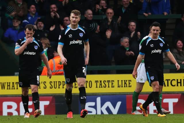 The Pompey players had a frustrating day at Yeovil Picture: Joe Pepler