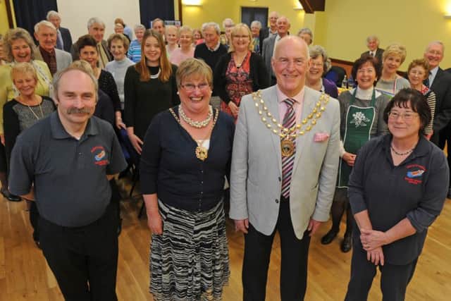 The Mayor and Mayoress of Fareham at a fundraising lunch for the mayor's charities at Portchester Parish Hall. From left, Keith Thomas of Gafirs with Anne and Mike Ford and Keith's wife Joyce Thomas.Picture: Ian Hargreaves (160334-2)