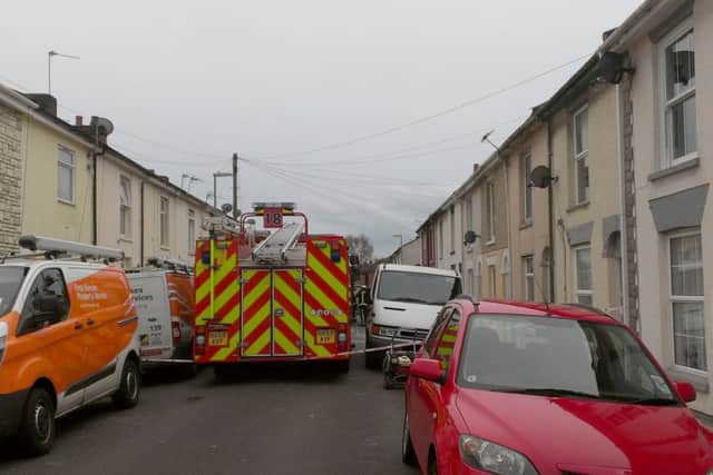 Fire engines in Albert Street, Gopsort Picture: Ellie Pilmoor