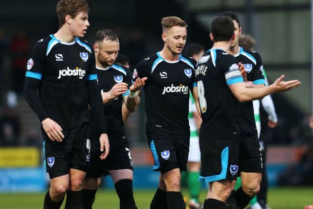 Pompey's players cut frustrated figures following the 1-1 draw at Yeovil on Saturday. Only Oldham in the entire Football League have drawn more times than Paul Cook's side Picture: Joe Pepler