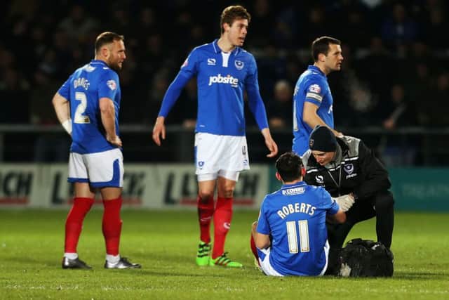 Gary Roberts is injured. Picture: Joe Pepler