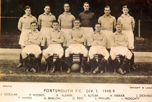 The postcard of the 1948-49 Pompey team.