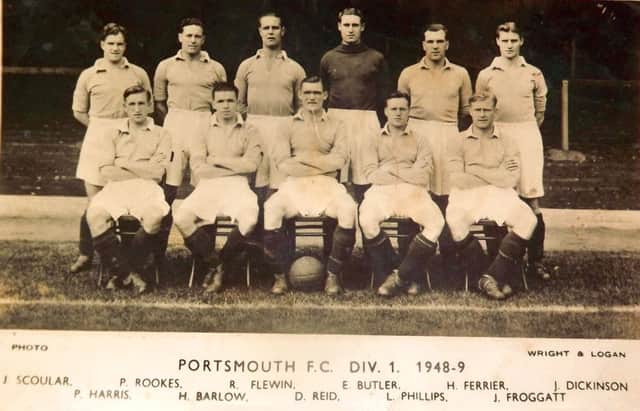The postcard of the 1948-49 Pompey team.