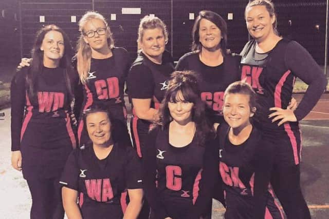 Back row L-R Hannah Berry, Jade Eaton, Sharon White, Rachel Anderson, Jenna Scuse
