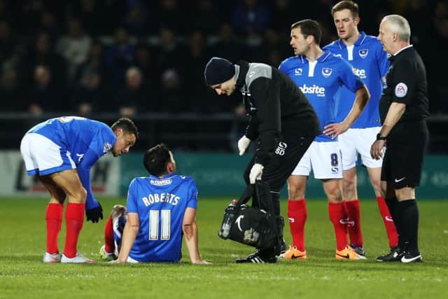 Gary Roberts is injured. Picture: Joe Pepler