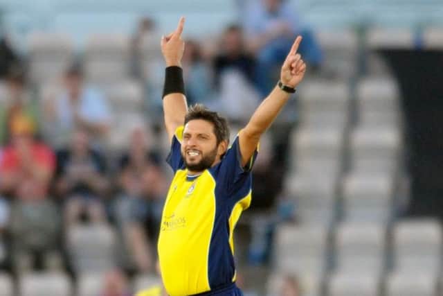 Shahid Afridi in action for Hampshire in 2011. Picture: Michael Jones/Digital South