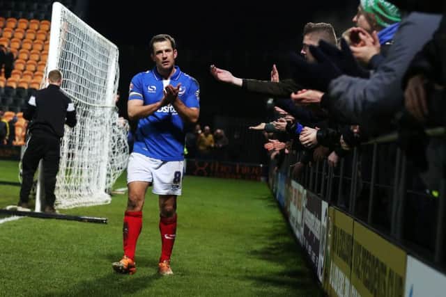 Michael Doyle faces the flak from Pompey fans at Barnet. Picture: Joe Pepler