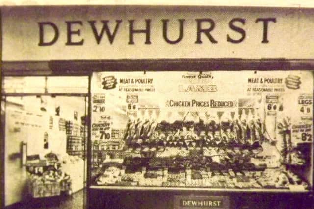MEATY The front of the new Dewhurst butchers in London Road, Waterlooville, September 1969