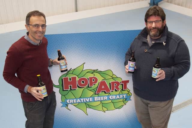 Tony Scardarella, left, and Erik Van Dongen from the Hop Art brewery in Farnham