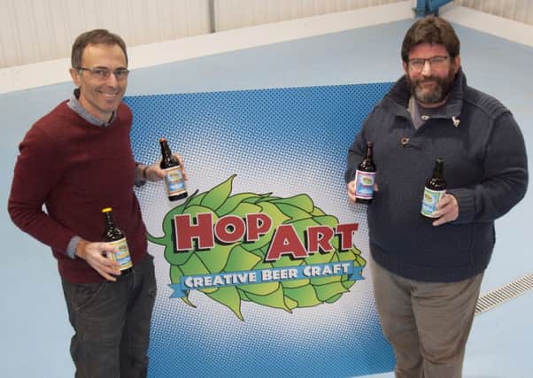 Tony Scardarella, left, and Erik Van Dongen from the Hop Art brewery in Farnham