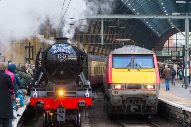 The Flying Scotsman before its inaugural run from Kings Cross station, London, to York after a decade long, £4.2 million refit. PRESS ASSOCIATION Photo. Picture date: Thursday February 25, 2016. It has been painted in the traditional early 1960s British Rail green for its first official outing bearing its nameplates after the restoration project.