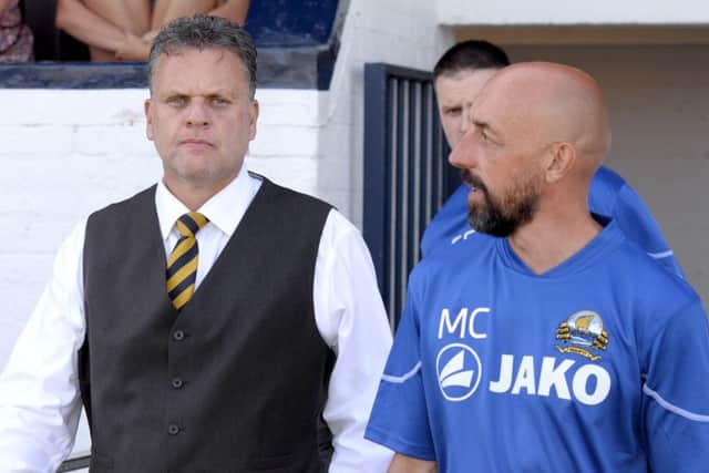 Gosport Borough boss Alex Pike, left    Picture: Paul Jacobs