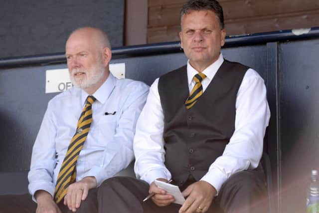 Gosport Borough chairman Mark Hook, left, with manager Alex Pike Picture: Paul Jacobs