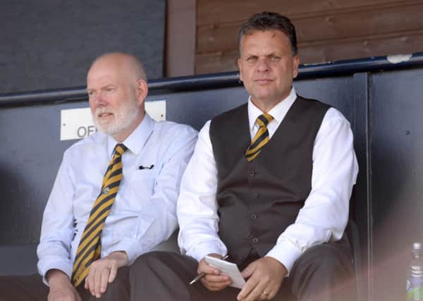 Gosport Borough chairman Mark Hook, left, with manager Alex Pike   Picture: Paul Jacobs
