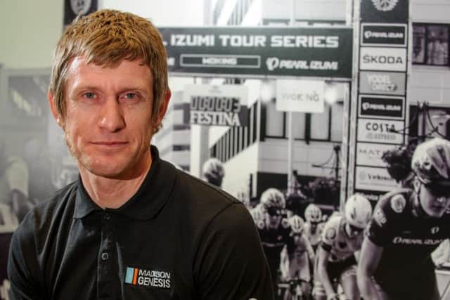Madison Genesis co-manager Dave Povall at Sunday's launch of the Portsmouth round of the Tour Series at the Pearl Izumi store in Gunwharf Quays. Picture: Allan Hutchings (160144-408)