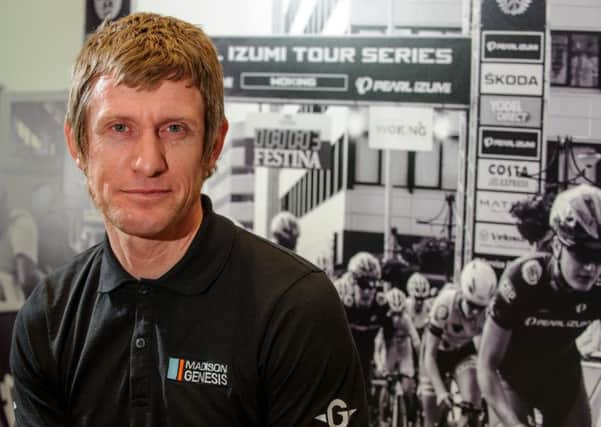 Madison Genesis co-manager Dave Povall at Sunday's launch of the Portsmouth round of the Tour Series at the Pearl Izumi store in Gunwharf Quays. Picture: Allan Hutchings (160144-408)