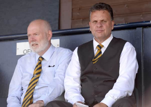 Gosport Borough chairman Mark Hook, left, and manager Alex Pike