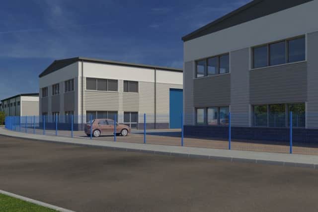 Artists' impression of two new units, Hermes and Theseus, which could be built at Daedalus, in Gosport. Credit: Tidebank Ltd