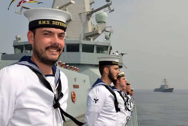 Sailors on HMS Defender Picture: PO(Phot) Des Wade