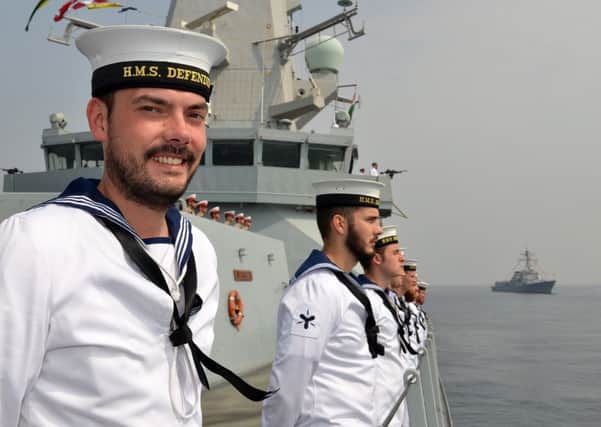 Sailors on HMS Defender Picture: PO(Phot) Des Wade