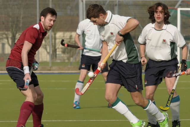 Jonathan Pickett powers forward for Havant against Milton Keynes. Picture: Mick Young (160192-03)