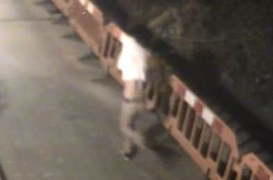 CCTV capturing Shane Hayward, 23,, of Milton Road, Waterlooville, burgling a home in Bartons Cross, Horndean. He was jailed for 39 months at Portsmouth Crown Court.Shows Hayward running through grounds of Horndean Technology College to escape after the burglary
