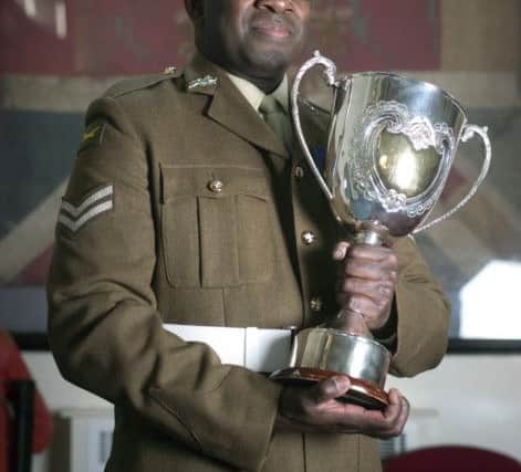 Corporal Mataiasi Covu with his award Picture: Sergeant Jamie Peters RLC