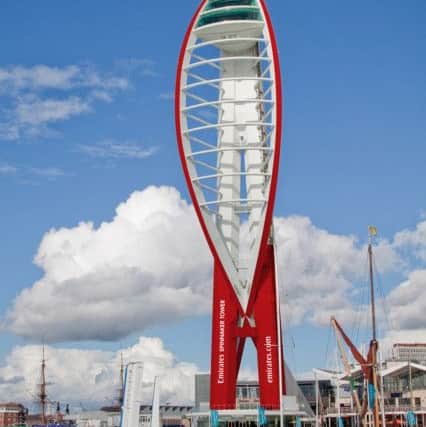 The original red and white Spinnaker Tower plan was met with controversy