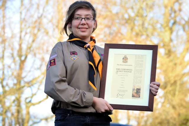 Victoria Edwards with her award. Picture: Allan Hutchings