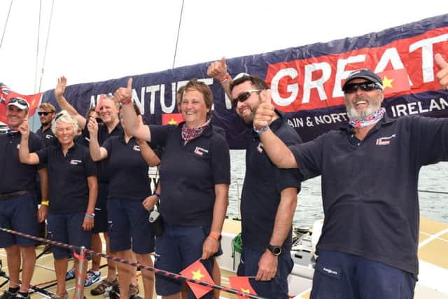 Mel Thompson, third right, from Portsmouth, has completed her first race in the Clipper Round the World Yacht Race with the GREAT Britain team Picture: Brendan Esposito